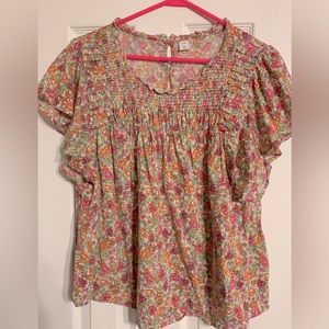 Old Navy Smocked Short Sleeve Shirt